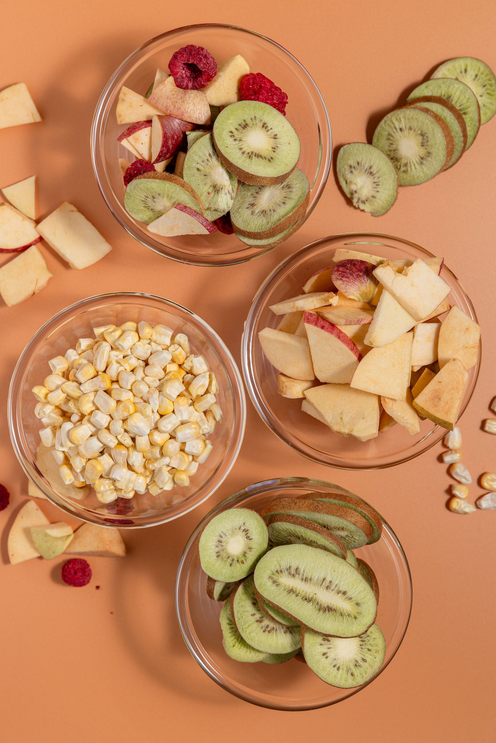 bowl of different froodies mixed freeze dried snacks