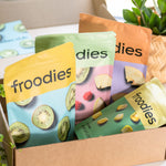 A mix of all 4 froodies snacks