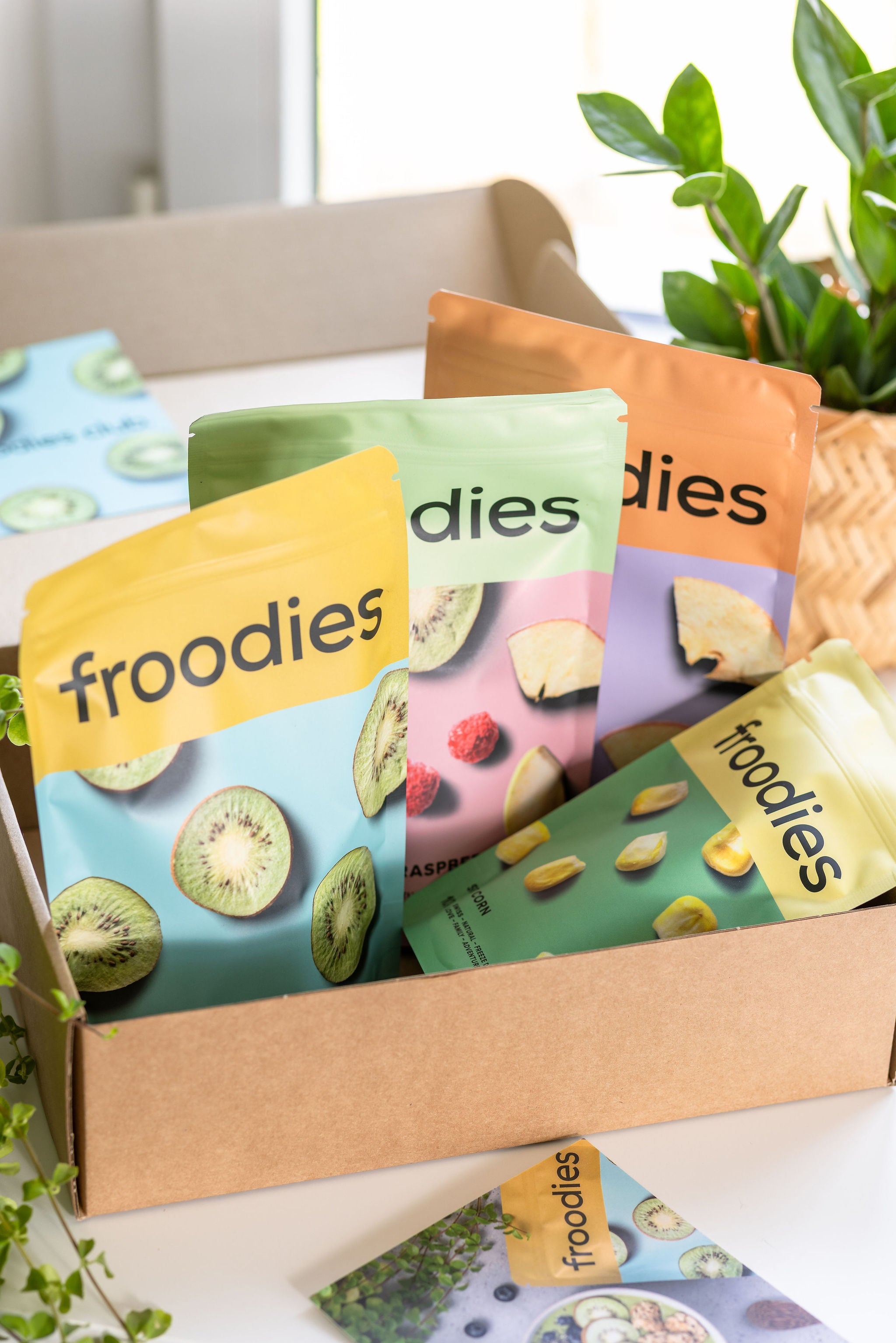 A mix of all 4 froodies snacks